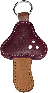 Red Mushroom Leather Keychain/Key Rings/Accessories, Handmade