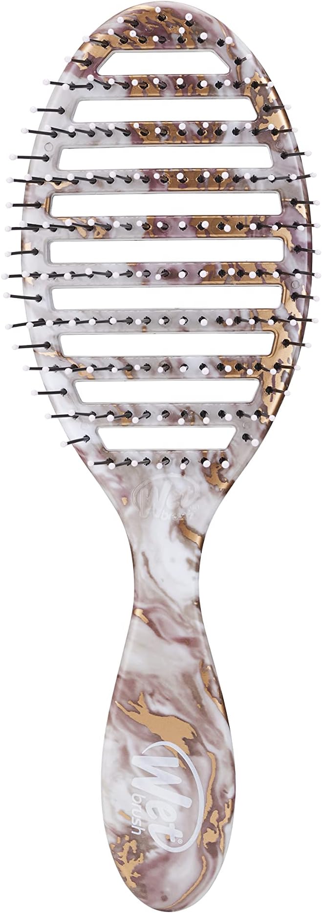 Wet Brush Speed Dry Hair Brush - Metallic Marble, Bronze - Vented Design and Ultra Soft HeatFlex Bristles Are Blow Dry Safe With Ergonomic Handle Manages Tangle and Uncontrollable Hair - Pain-Free