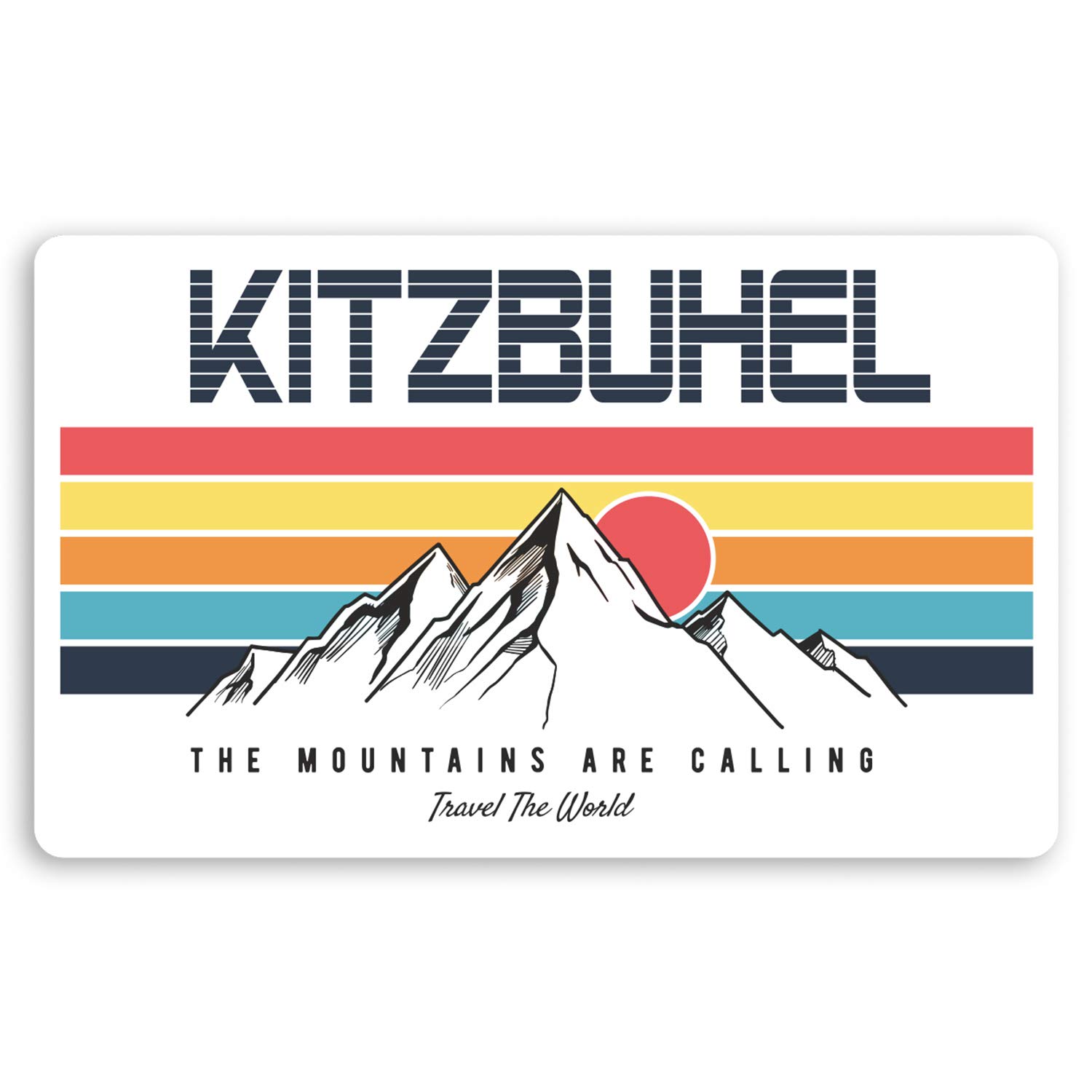 Destination Vinyl Ltd Multi 2 X 10Cm Kitzbuhel Austria Vinyl Stickers - Mountains Ski Luggage Sticker #30186 (10Cm Wide)
