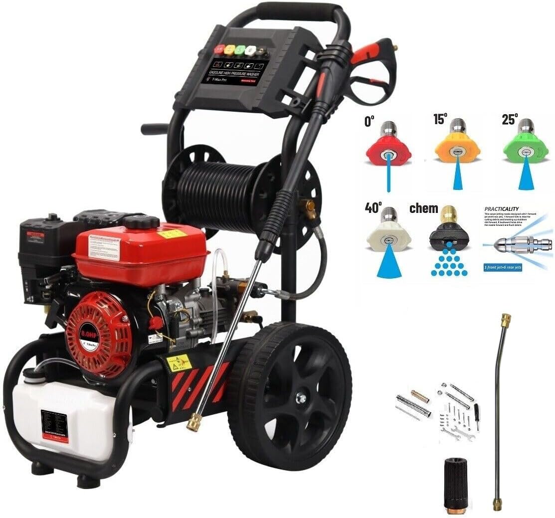 DEALOURUS TX-PRO Petrol Pressure Washer - 3950psi / 272Bar Petrol Engine Powered High Pressure Portable Jet Sprayer ✦ Premium Power & Build Quality Car & Patio Cleaner