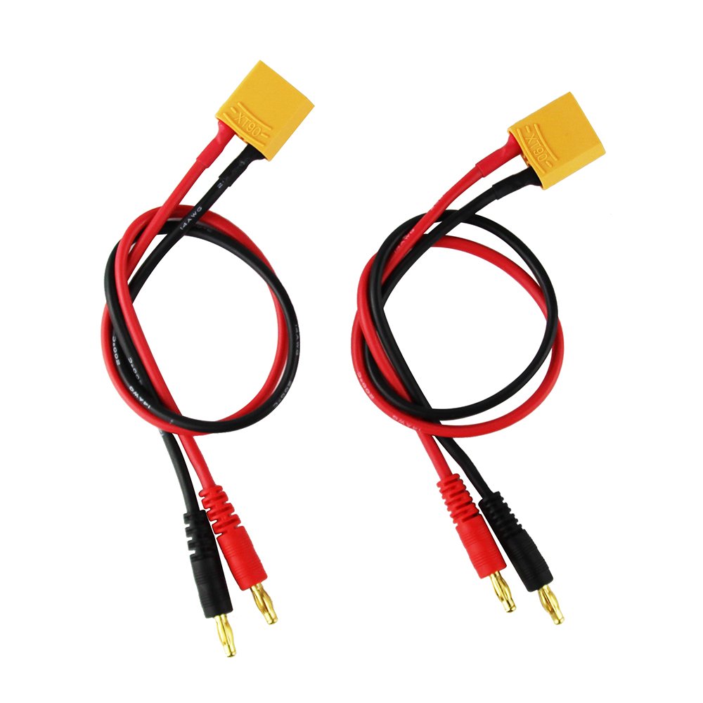 JZK Cavo Di Ricarica XT90 A Banana 4mm - 12 AWG 30cm Per Batterie RC E Droni