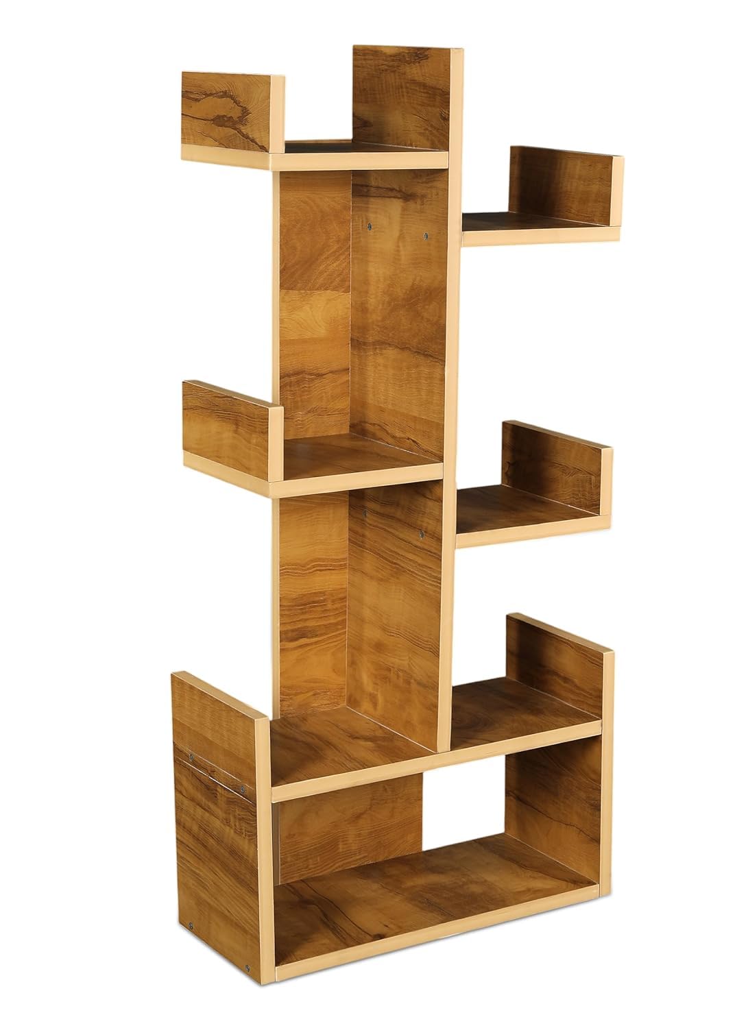 SBF Furniture Engineered Wood Bookshelf Multipurpose Home Decor Storage Rack Bookcase Showcase Organizer for Living Room Kitchen (Square 6 Shelf Bookrack) (Yellow) 2