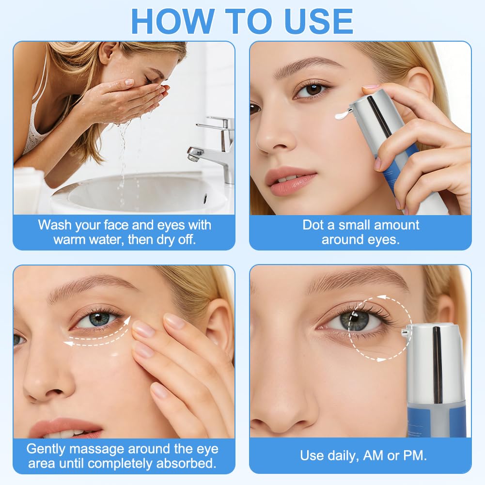 Aomig Retinol Krem pod oczy, 30 ml Krem przeciwzmarszczkowy i starzejący się do oczu z Bakuchiolem, Redukuje zmarszczki i drobne zmarszczki, zmniejsza obrzęki i cienie pod oczami, nawilżający