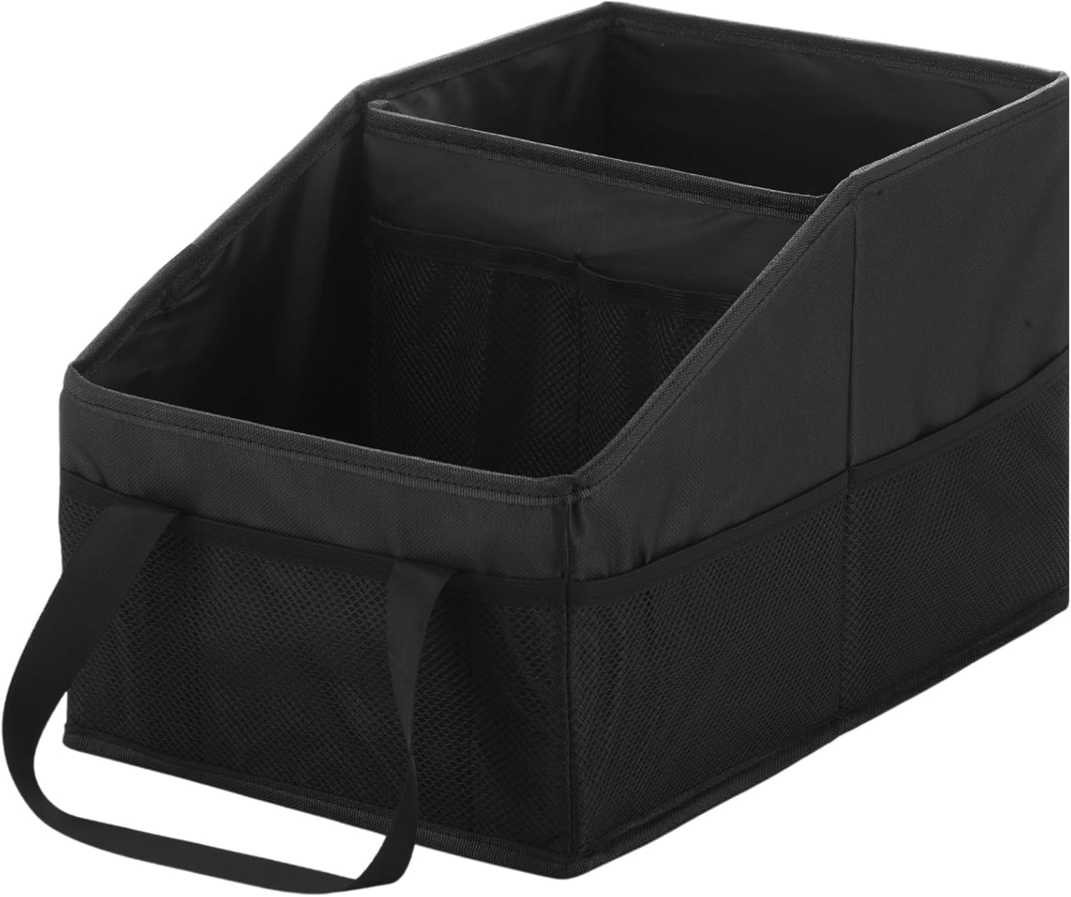 Honeydak Passenger Seat Organizer, Collapsible Car Storage for Console Front/back Seat with Multi-pockets Car Caddy Organizer Suv Truck for Kids Adults Accessories(Black,4 Compartments)