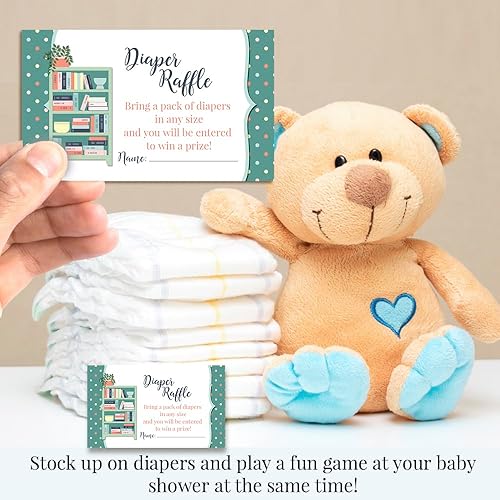 Miniatura 21 de Amanda Creation Gold & Silver Twinkle Little Star - Boletos para rifas de pañales neutrales de género para baby showers, 20 insertos de doble cara