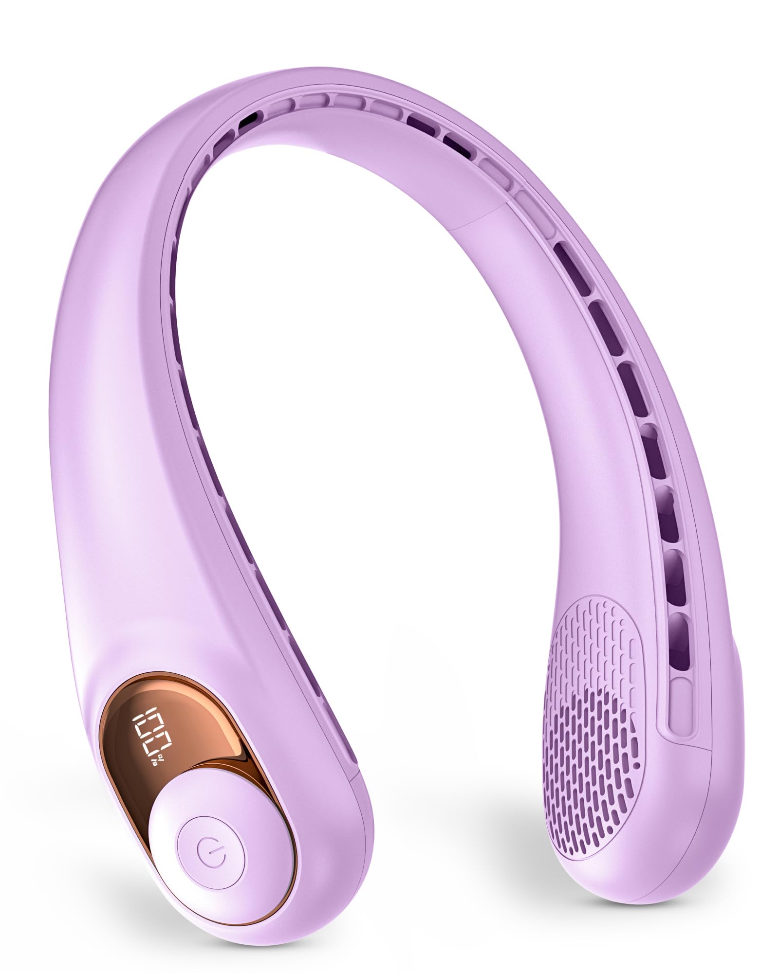 Ventilatore da collo, ventilatore personale con display a LED, ricaricabile USB-C, batteria da 5200 mAh, regolazione a 3 velocità e funzionamento silenzioso, perfetto per casa, viaggi, sport