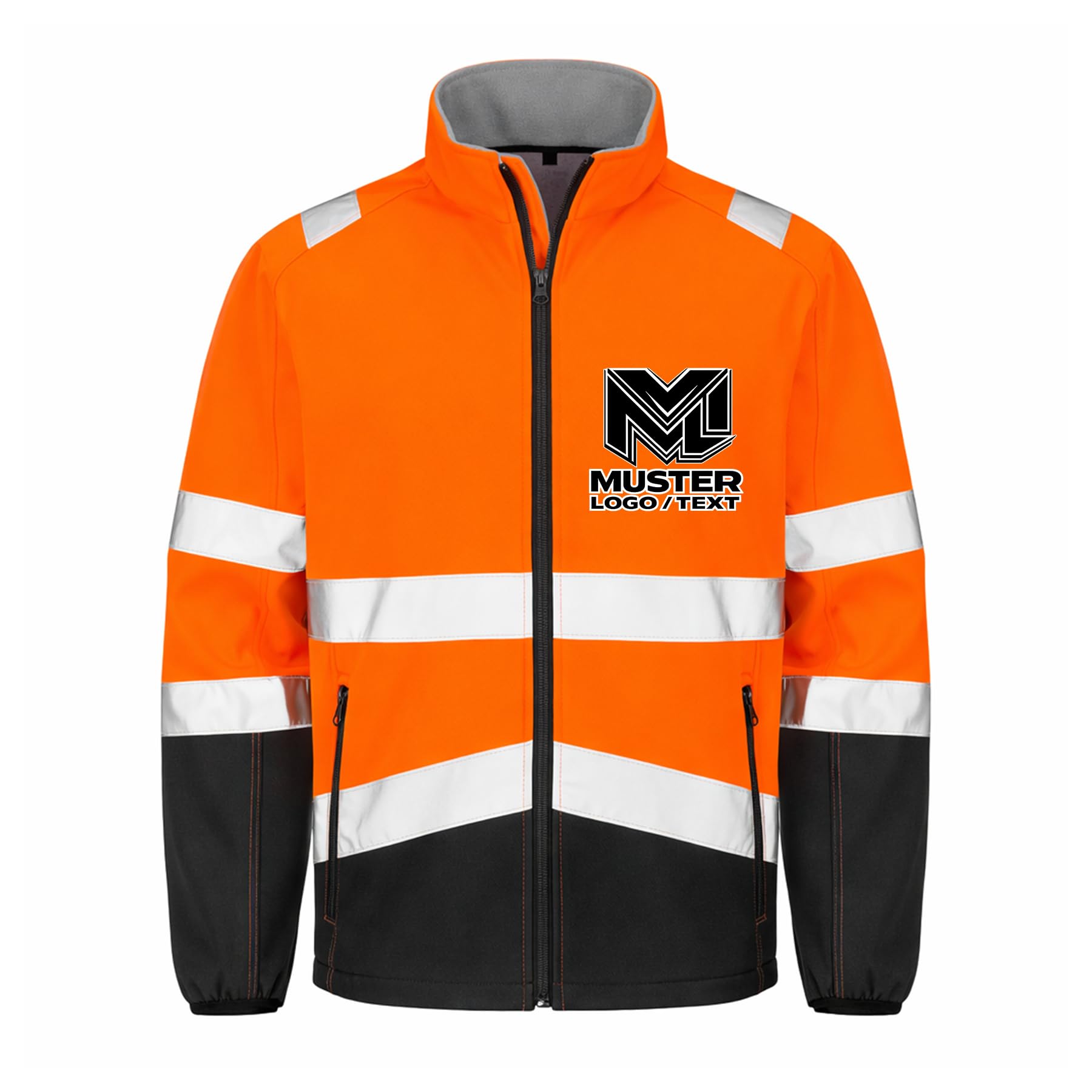 Herren Softshell Sicherheitsjacke personalisierbar mit Logo oder Text | Wasserdicht | 100% Polyester | S–4XL | bedruckte Arbeits- & Firmenjacke - 4