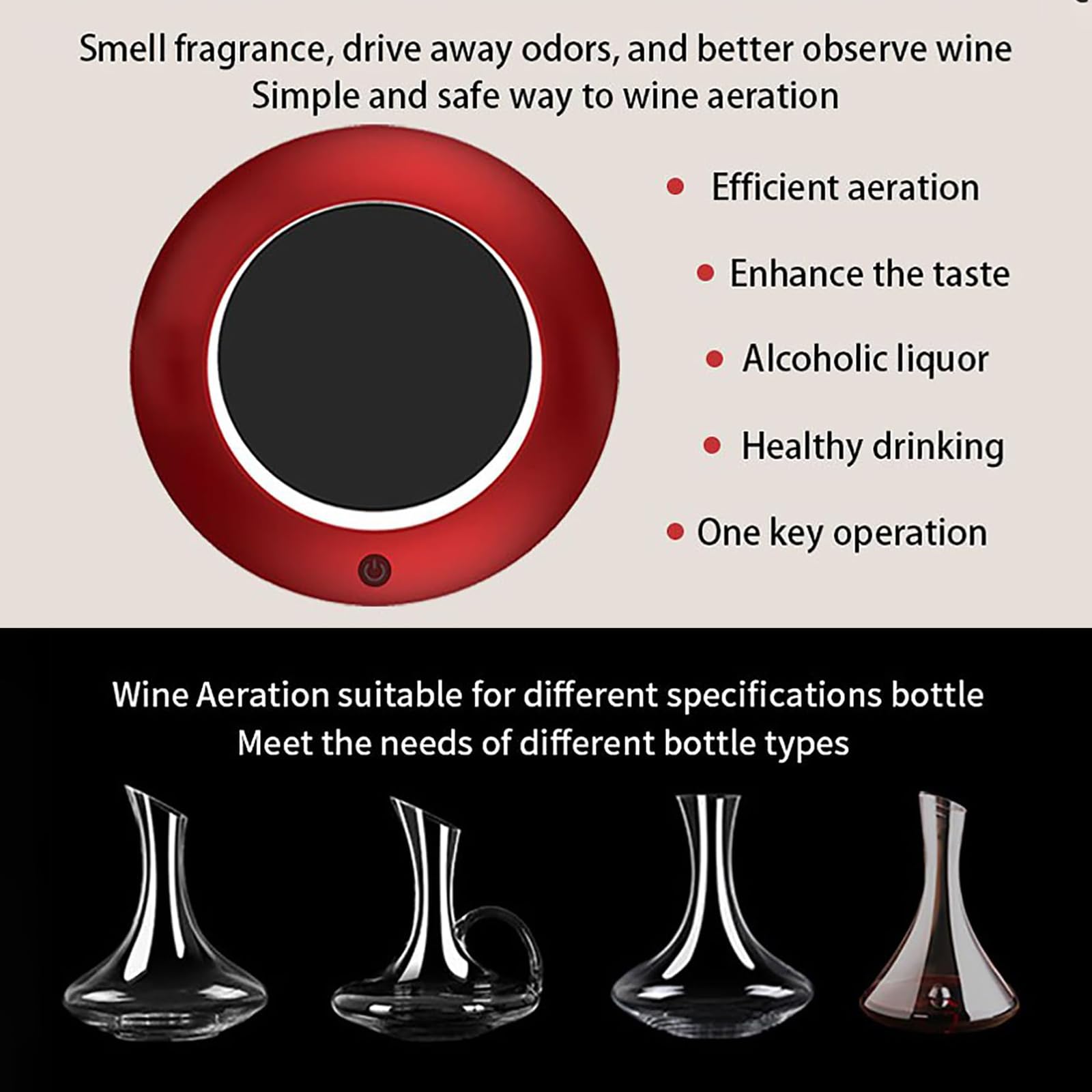 Decantador eléctrico aireador de vino, diseño giratorio automático de un solo toque, capacidad máxima de 750 ml, regalo ideal para los amantes del vino, perfecto para vino tinto y blanco