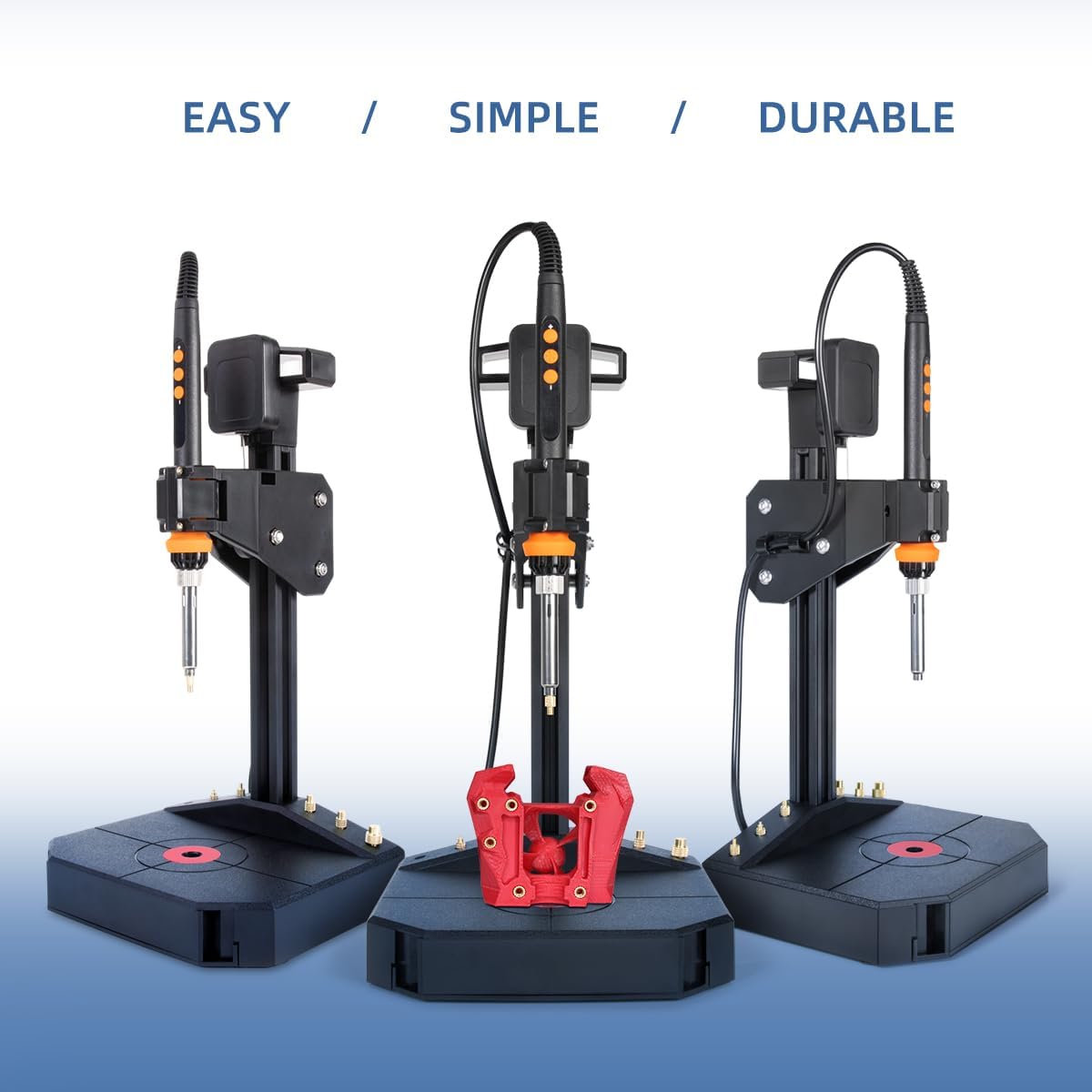 Vertical Heat Set Insert Tool Pressing Machine with 90W Soldering Iron, Heat Set Tips M2-M8, 30PCS Brass Nuts Threaded Inserts for 3D Printed Part
