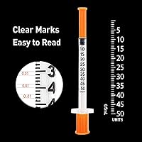 Vista 4 de Jeringa de 0.5mL/CC con aguja 31G 5/16 pulgadas, recarga de laboratorio científico, medición industrial, 36 paquetes