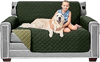 Vista 17 de Sofa Shield - Funda para sofá Loveseat con correa patentada, protector de cojines, funda reversible resistente a manchas y desgarros de perros