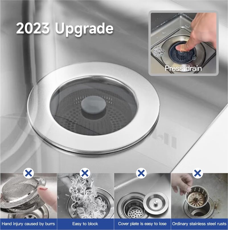 YMSdrain 3 en 1 Accesorios para Fregadero de Cocina de Acero miniatura 2