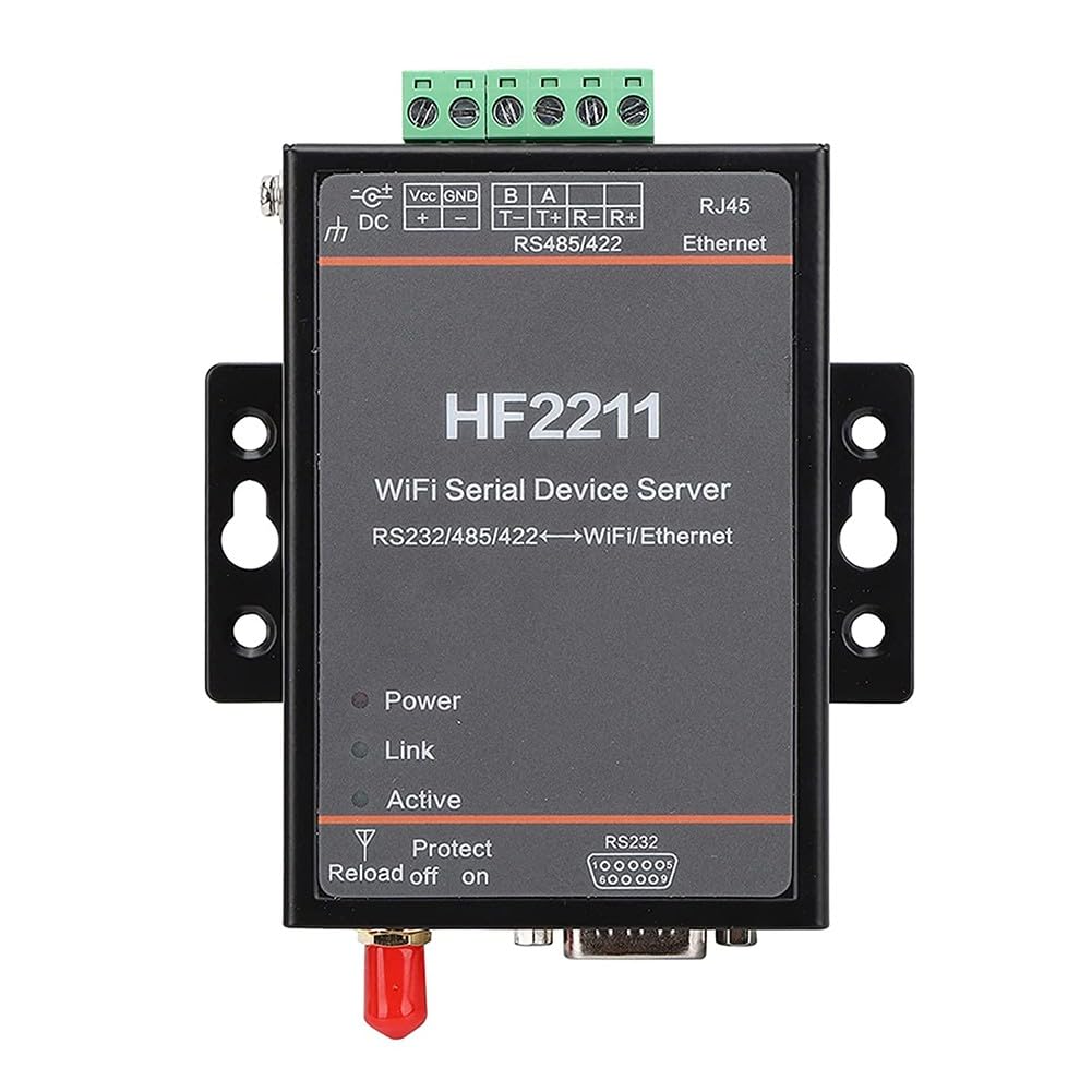 HF2211 Industrial Serial Port Server per rs232 per rs485 RS422 al modulo convertitore Ethernet con WiFi per modbus TCP Supporto per sistemi di controllo di automazione