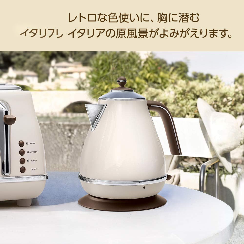 Amazon | 電気ケトル アイコナ・ヴィンテージ KBOV1200J-BG ステンレス