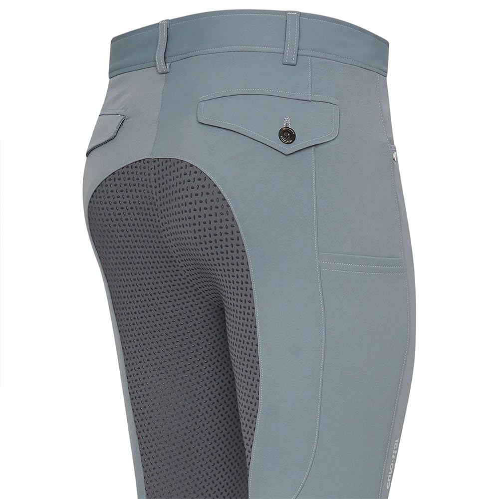 Pantaloni da equitazione da uomo ESCamillo FullGrip Estate 2025, grigio.