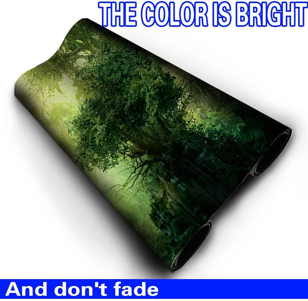 Green-Mana-Forest - Board Game TCG Playmat - 23.6x13.8 inches - Compatible for TCG MTG Playmat Free Bag