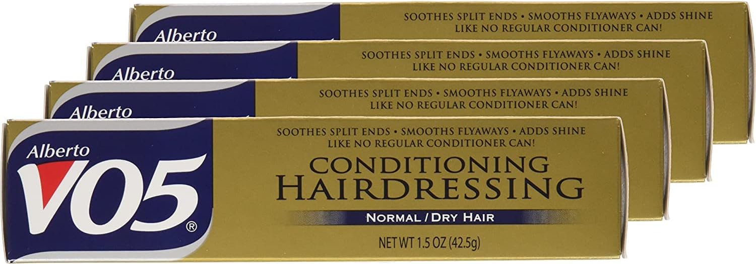Alberto VO5 Conditioning Hairdressing - Normal to Dry Hair - Hair Conditioner Smooths Frizz and Enhances Color Vibrancy - 1.5 oz - Pack of 4