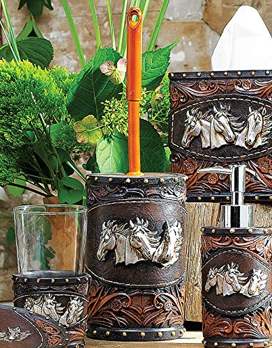 BLACK FOREST DECOR Horse Tooled Leather Toilet Brush