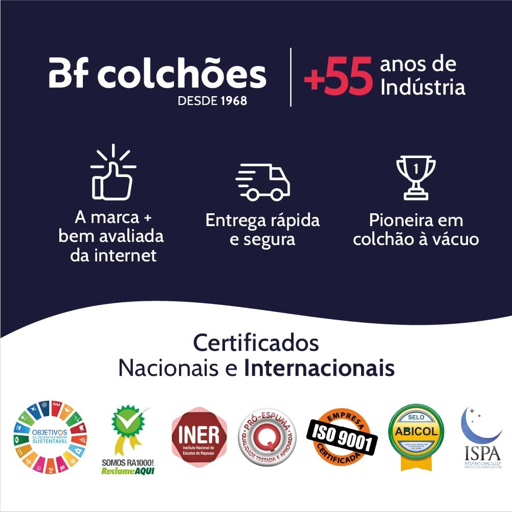 Pillow Top Casal Viscoelástico Espuma da NASA 138x188x4cm BF Colchões