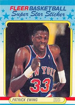 Autograph Warehouse 780216 Patrick Ewing Basketball Card - 1988 Fleer Super Star Stickers No.5 York Knicks