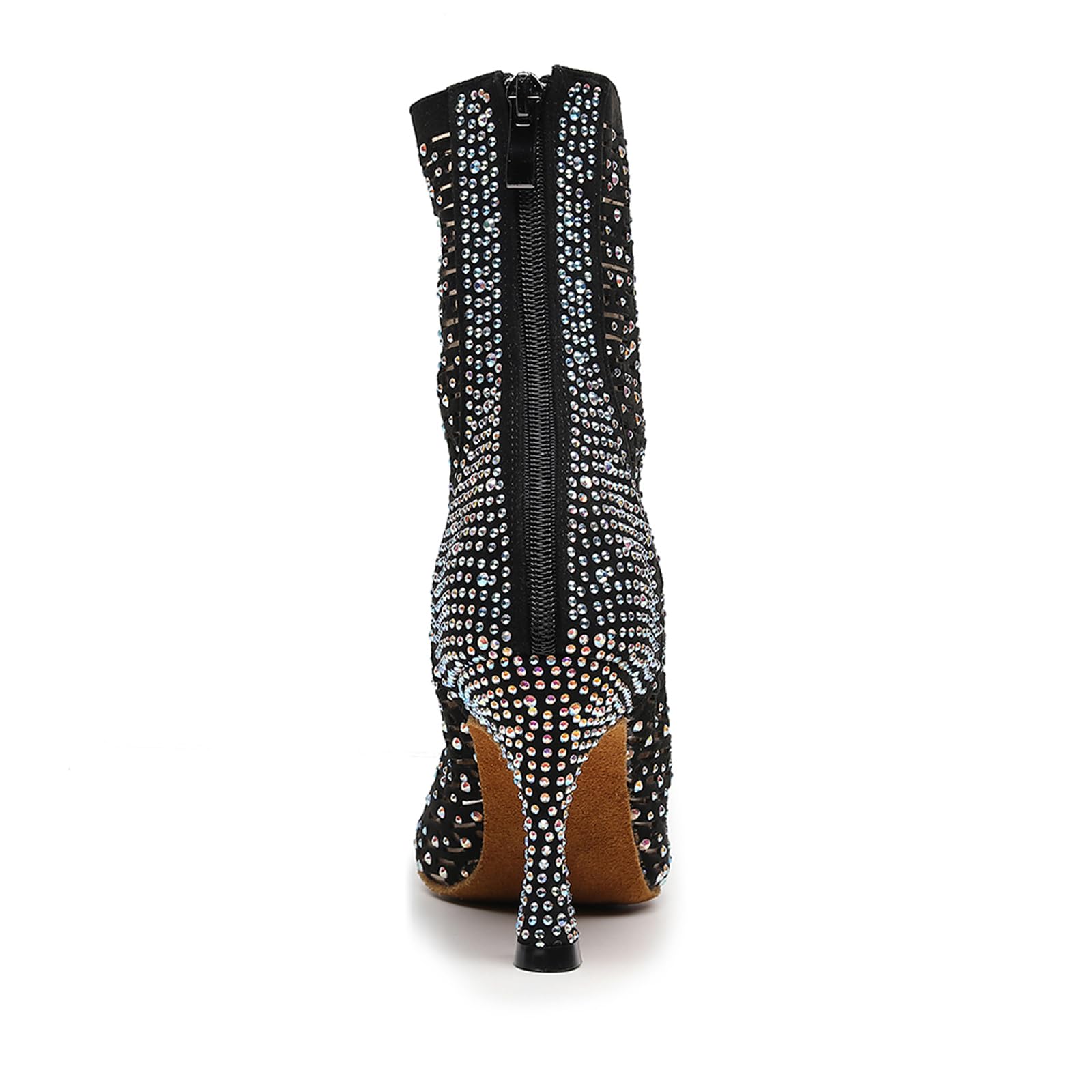 SWDZM Stivali da Ballo Donna Tacco 9 Latino Lace Up Tacco Alto Salsa Scarpe da Ballo alla Caviglia