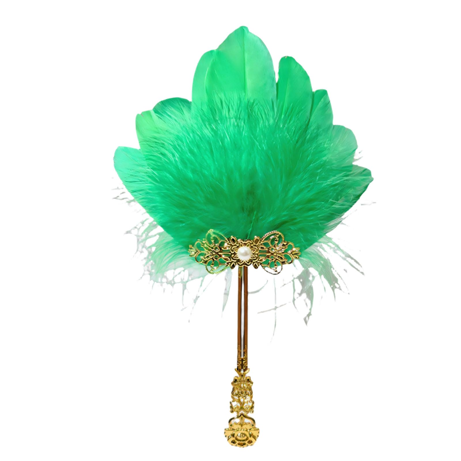 PLCPDM Feathered Small Hand Fan for Photoshoots Backdrops Wedding Ceremonies and Dance Recitals Accessories Gift Elegant Fan