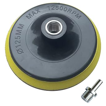 5 Inch Backer Pad with Thread Drill Adapter Arbor 5/8" 11 | Sanding Disc Car Polishing Pad Backing Plate for Angle Grinder Buffer Polisher Attachment