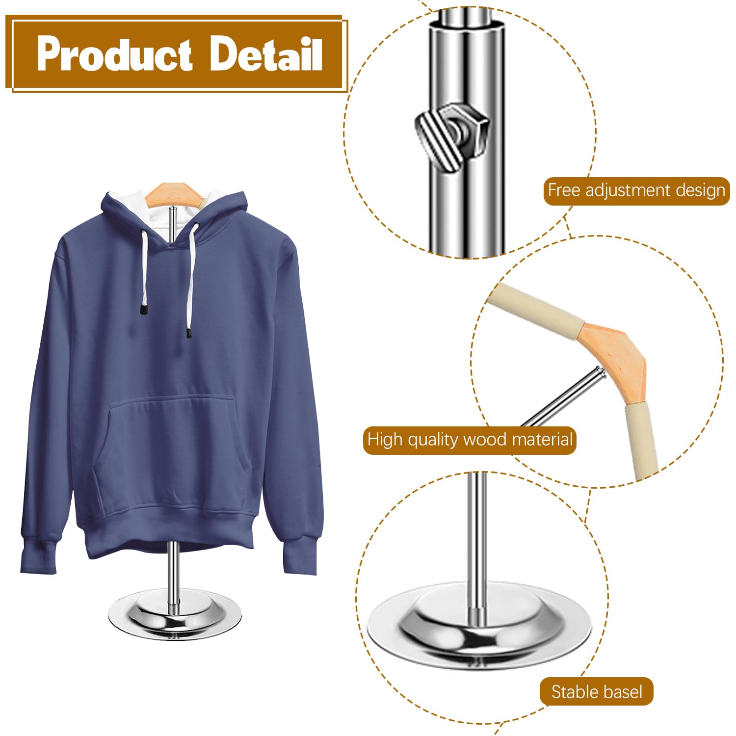 8 Stück T-Shirt-Präsentationsständer Für Kinder – Verstellbar Von 41–71 Cm, Stabil & Tragbar