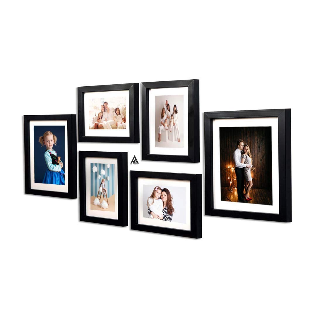 AG Crafts™ Black Collage Photo Frame Set of 8x102, 6x84 pic With