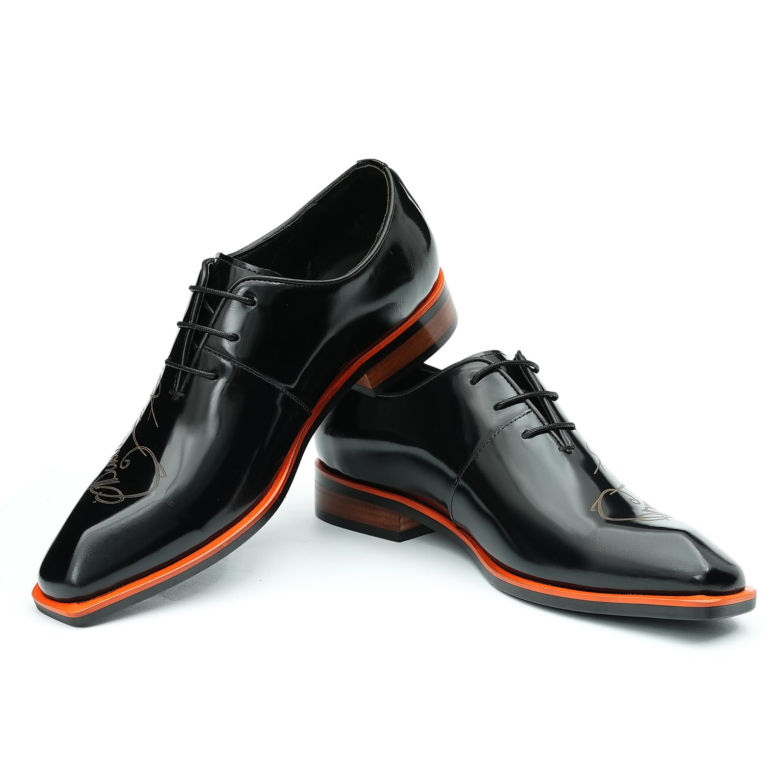 Genérico Oxfords Pulidos en Cuero Charol para Hombre Zapatos Formales Negocios Ciudad Zapatos de Vestir Bajos con Cordones