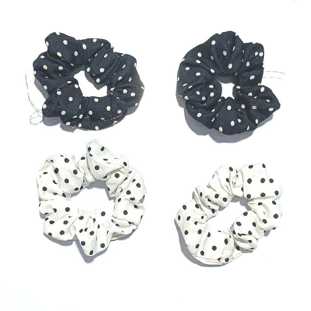 Old Shopperz Scrunchies Black & White Polka Dot Elastic Hair Bands For Women, Cotton Scrunchies Women - 8 Pieces (B0CBVJWR22) Amazon Price History, Amazon Price Tracker
