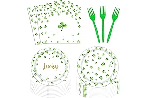 96-Piece Vibrant and Festive St. Patrick's Day Party Essentials: Plates and Napkins for Memorable Celebrations