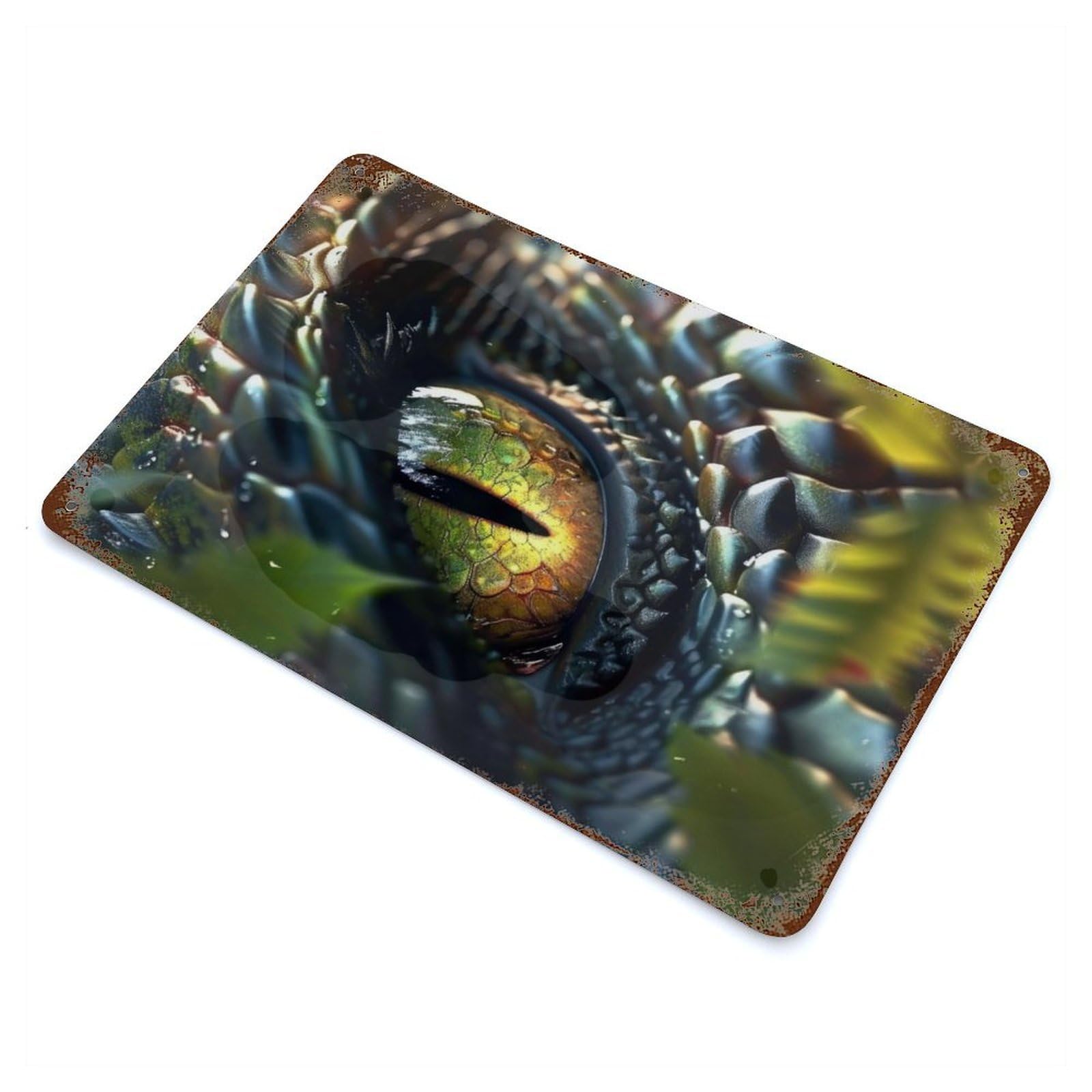 Snake Eye Aged Metal Wall Plaque 11.8"x7.9", for Shed, Workshop And Garage Wall Decor, Old School Wall Decor
