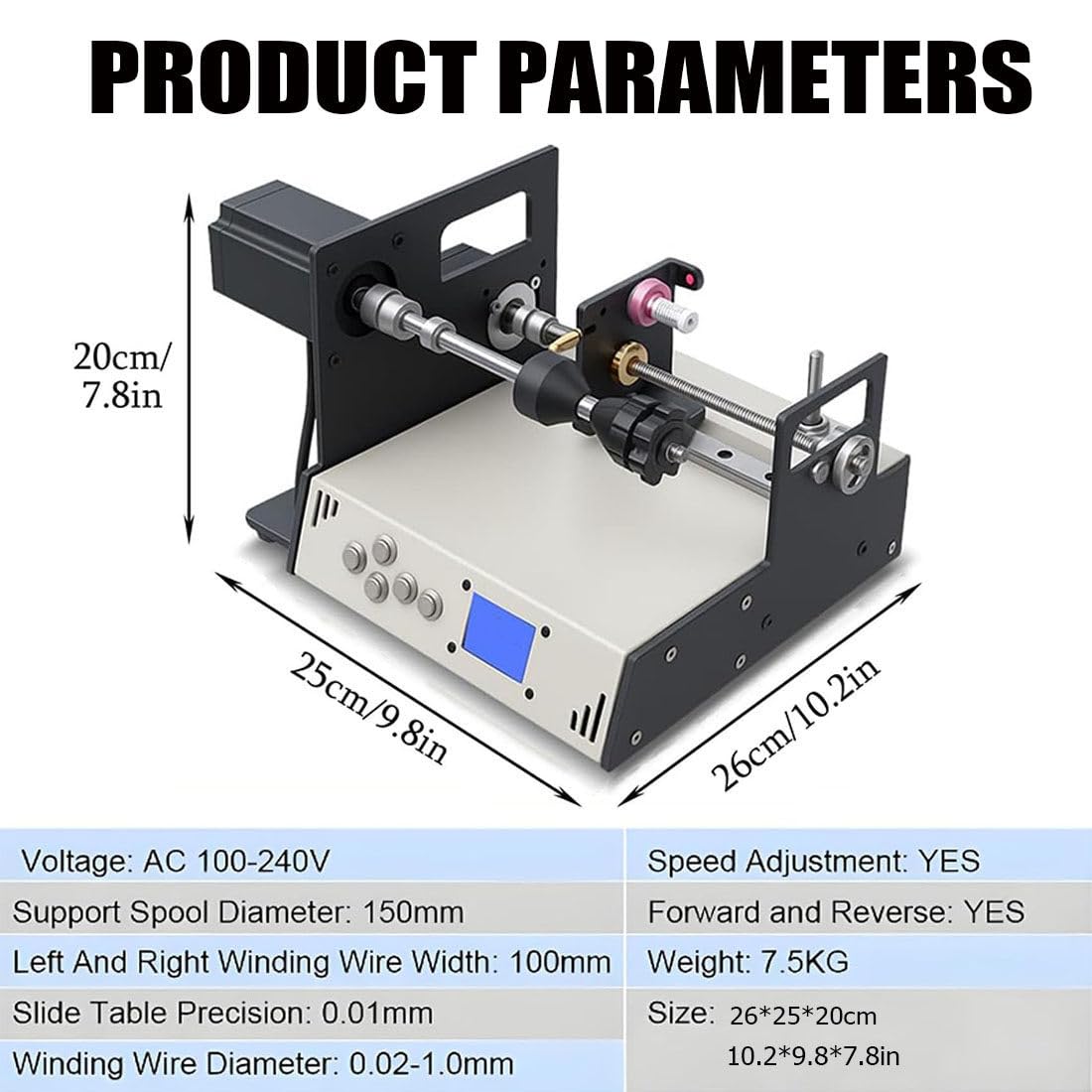 Máquina Enrolladora Cables,Bobinadora Automática CNC,con Alineación Automática Cables,Opera 900 RPM,Bobinado Automático,Ideal para Bobinas,Hilos/Pesca/Hilos/Seda