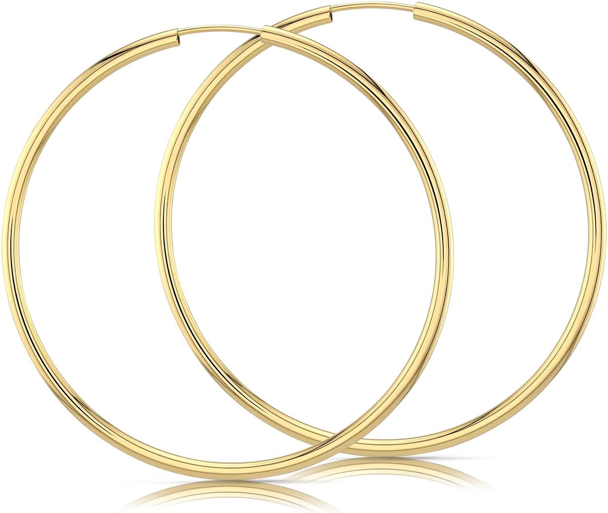 Ohrringe aus 585er Gelbgold – goldene Creolen für Damen mit Klappverschluss, eleganter Damenschmuck, inkl. Reinigungstuch