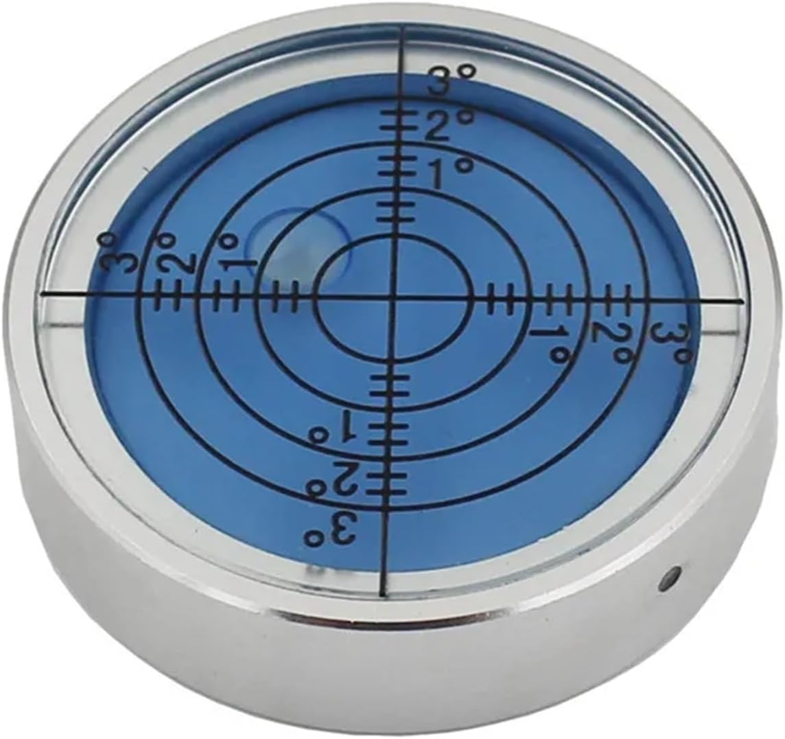 1pc Universal Circle level Bubble horizontal bubble full metal with luminous night vision function(Black)