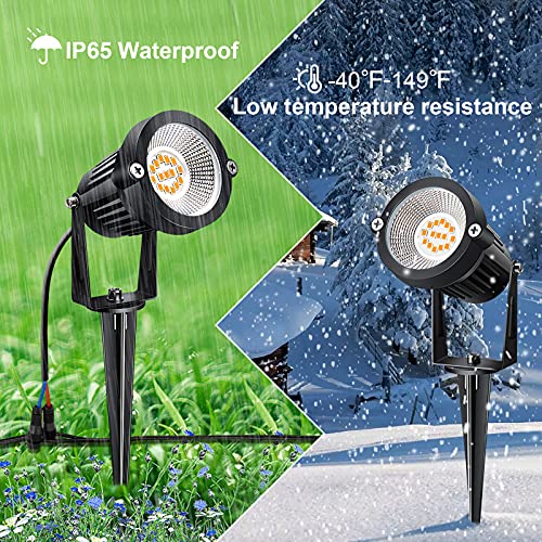 Mutois Low Voltage Landscape Lights 7W Landscape Lighting Waterproof Landscape Spotlights Yard Lawn Garden Outdoor 900Lm Warm White Landscape Lights With Spike Stand(10-Pack With Connectors) #TOP2