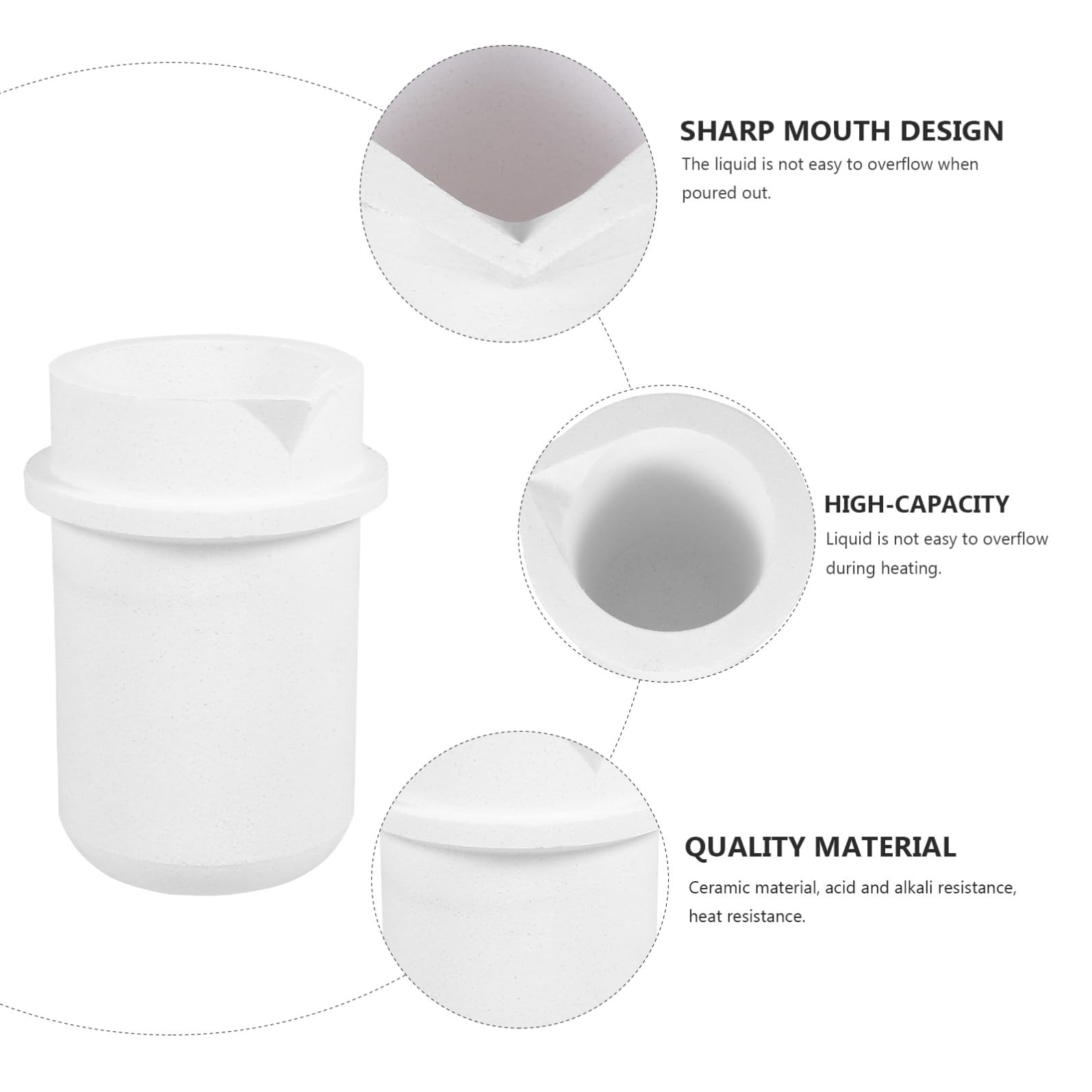 ifundom Crogiolo di Fusione in Quarzo da 1 kg Crogiolo in Ceramica Resistente alle Alte Temperature Elevata qualità e Resistenza alla Corrosione per Fusione Metalli Preziosi e Leghe