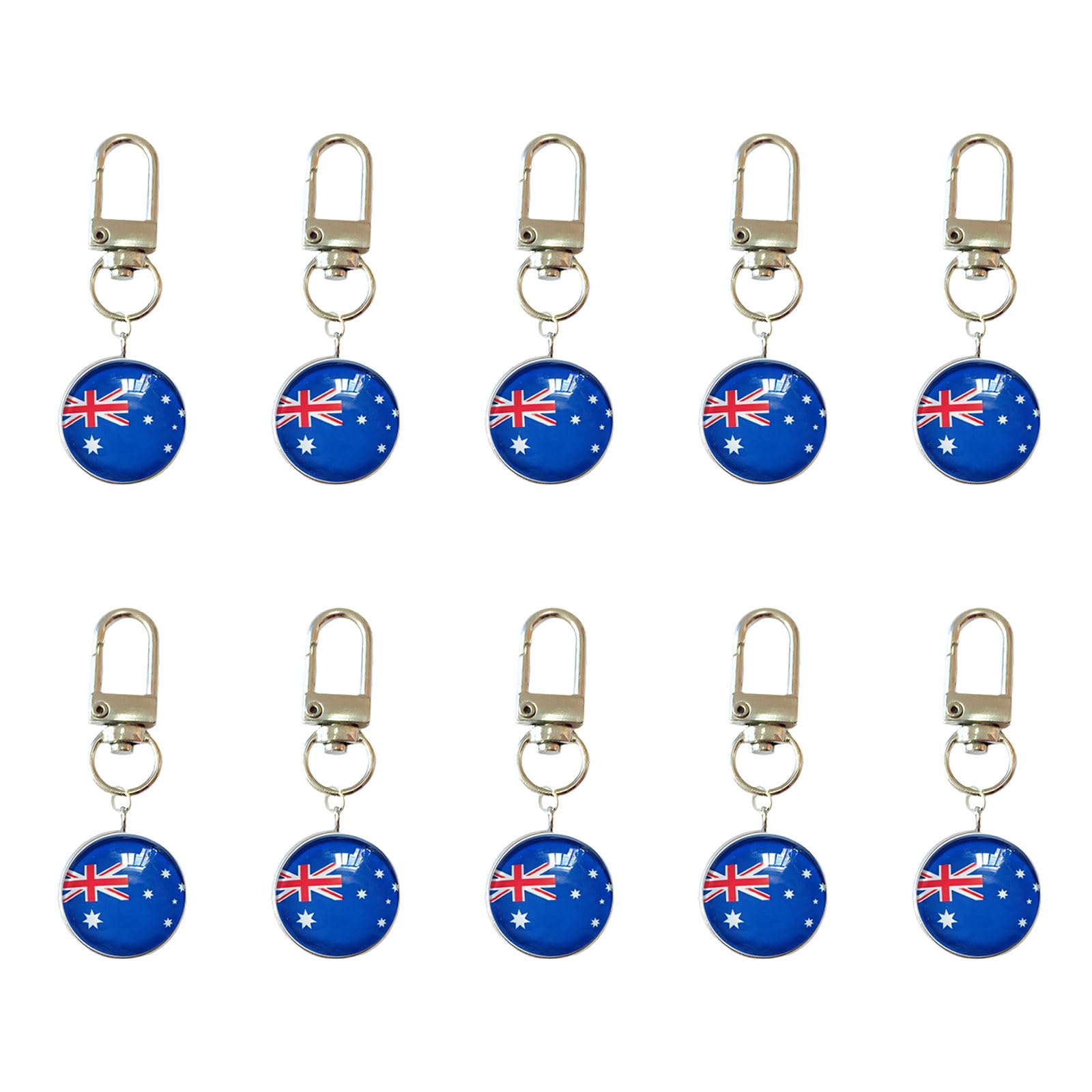 Sbshiouu 10 Piece Soccer Event Theme Keychains Strong Alloy Hook and Glass Organiser Pendant Ornament Tournament Reminder