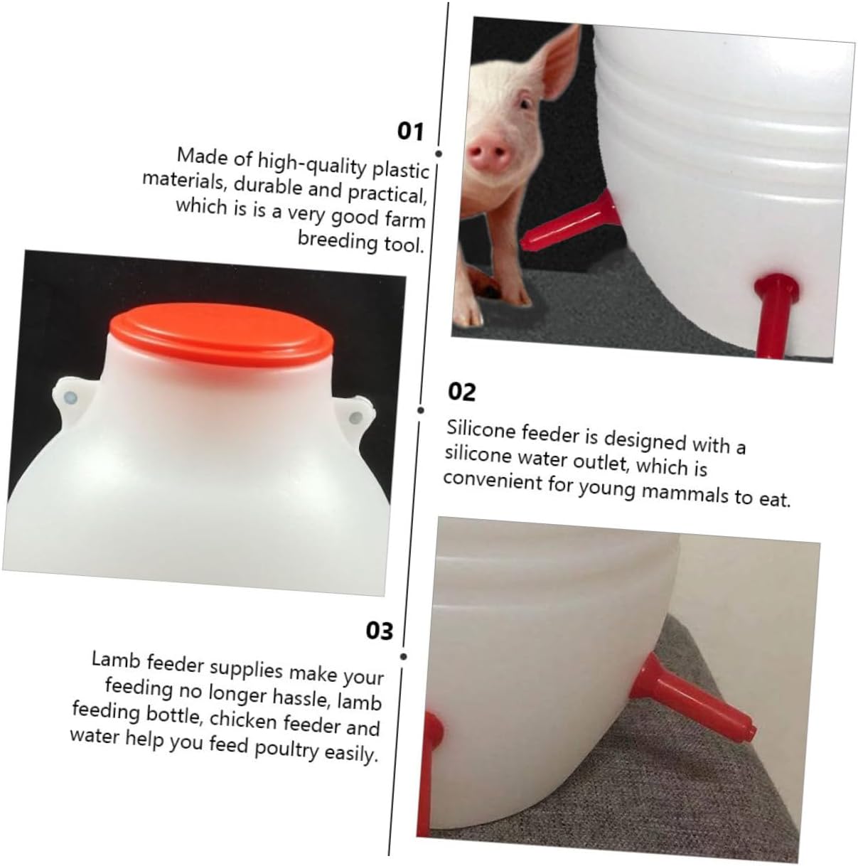 Lamb Feeder Bucket with Nipples Automatic Nursing Feeder for Pigs Dogs and Multi Outlet Design for Efficient Feeding Construction for