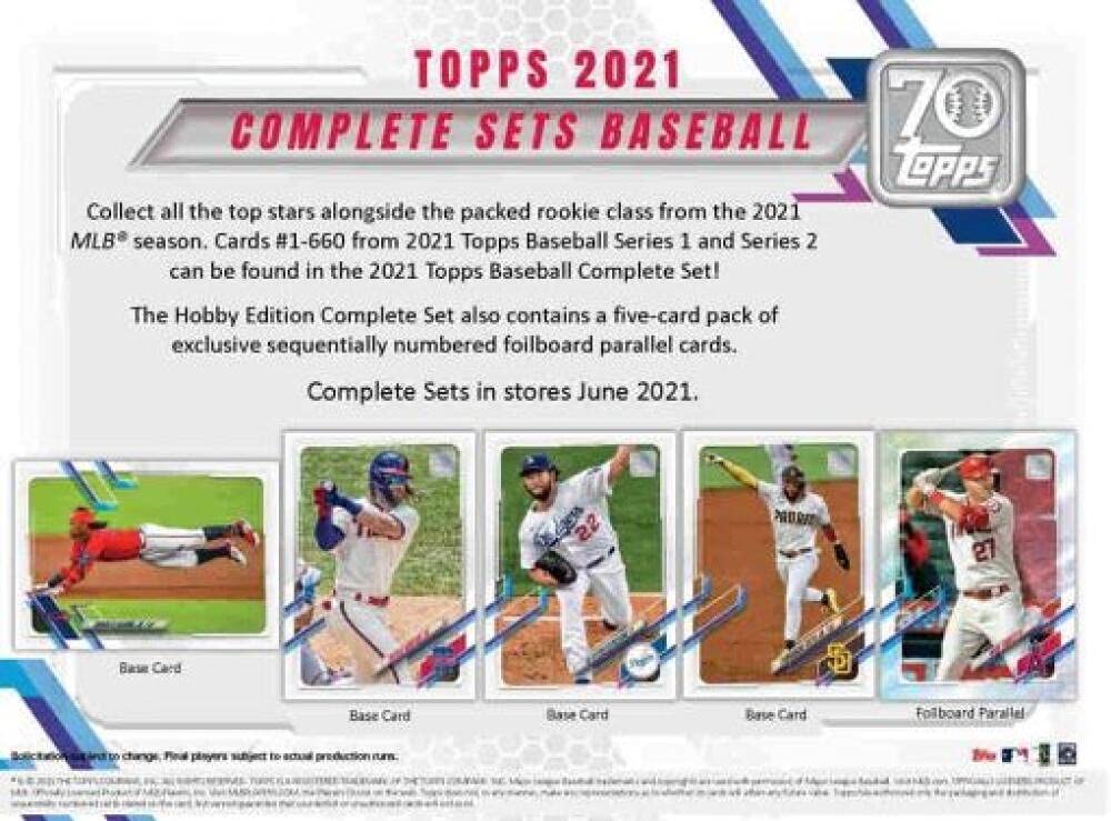 Amazon.com: 2021 Topps Complete Factory Hobby Box (660 Cards 5