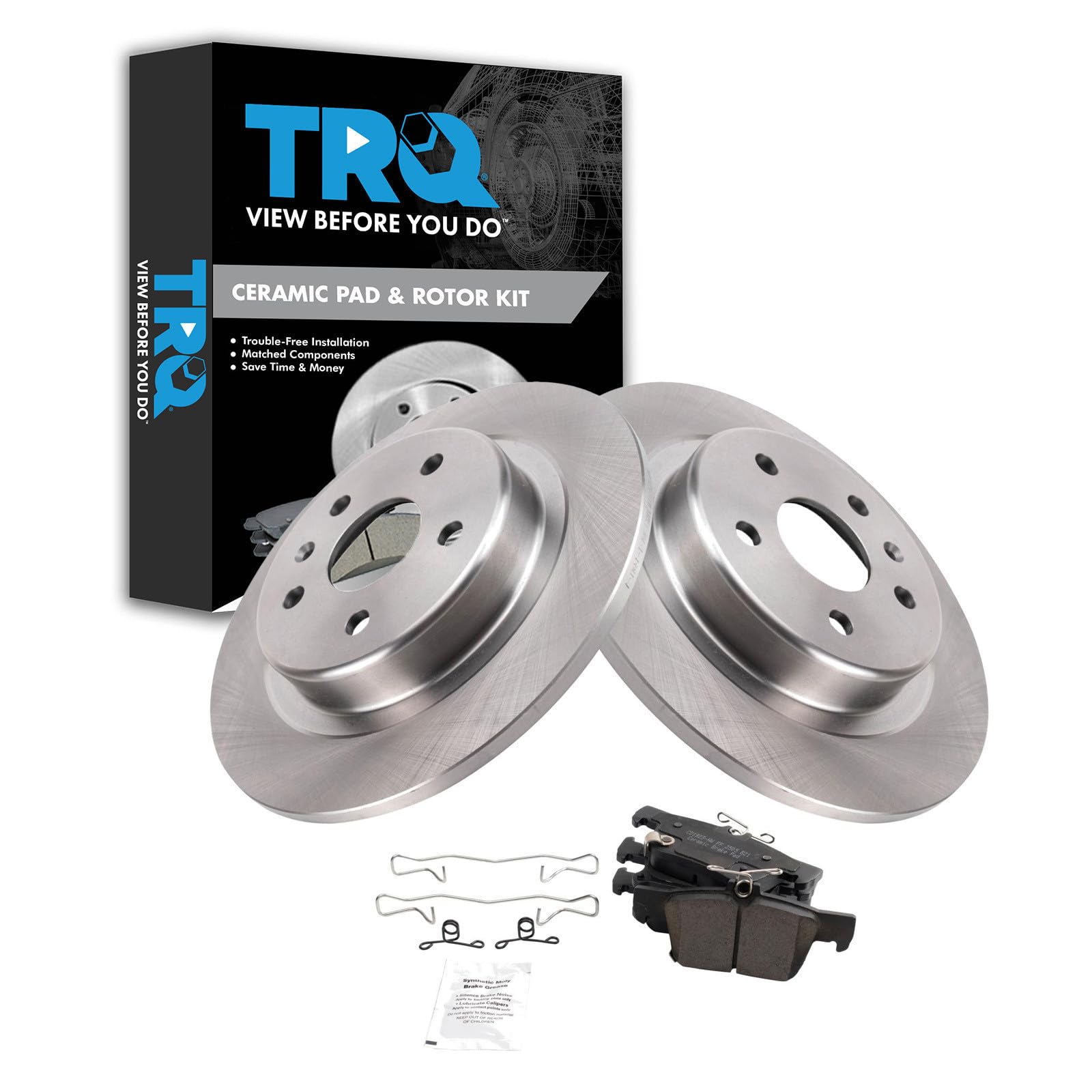 TRQ Rear Brake Pad and Rotor Set Ceramic 315mm Rotors Compatible with 2019-2020 Buick Envision