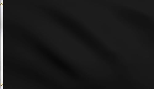 DMSE - Bandera negra sólida, bandera de 3 x 5, resistente a los rayos UV, material resistente a la decoloración con ojales de metal (2 x 3 pies),