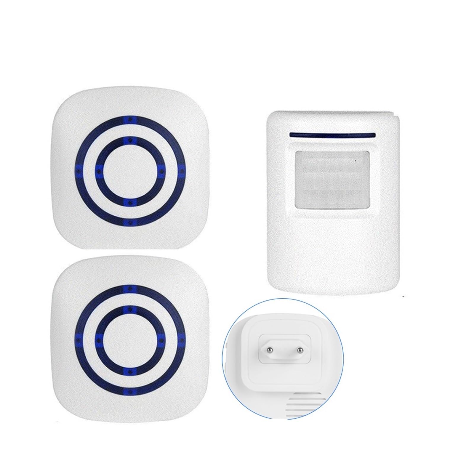 ThikK Intelligent Infrared Sensor Motion Detector Automatic Wireless Doorbell Shop Market Home Welcome Door Bell 38 Chime E/U U/S Plug (Color : 1 to 2 EU Plug)