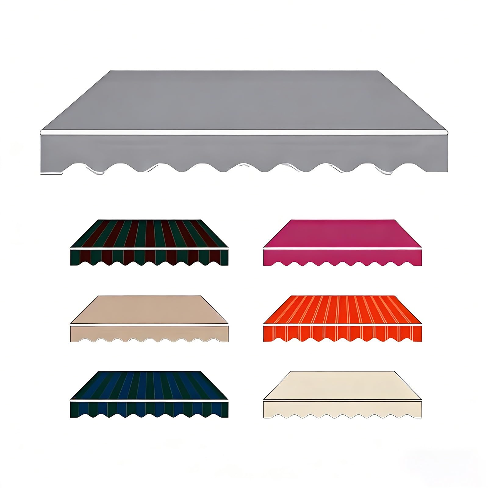 Tessuto di ricambio impermeabile per tende da sole per balconi e giardini, disponibile in misure da 2 a 7 m, protezione UV, copertura per terrazze e aziende