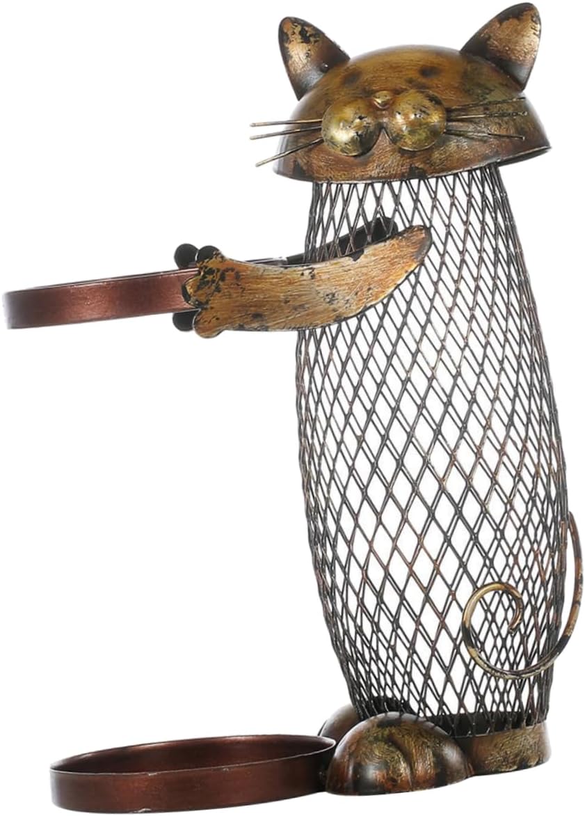 Cat Shape Iron Wine Storage Rack Creative Wine Bottle Organizer Stand Storage Fun Display Holder for Home Kitchen Bar Design