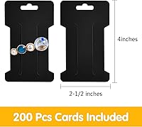 Vista 2 de Mototo 200 tarjetas de exhibición de pinzas para el cabello, pasadores para el cabello, soporte de exhibición de joyas, cartón de papel rectangular