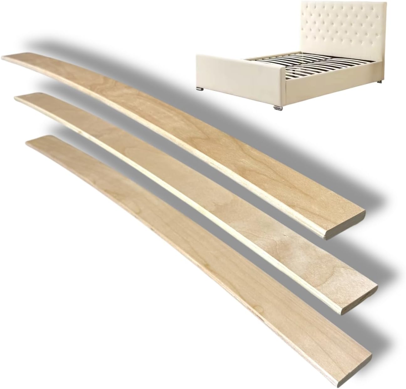Replacement Bed Slats | 4ft6 Double Bed Sprung Wooden slats | 680mm Length, 53mm Wide - (Pack of 16)