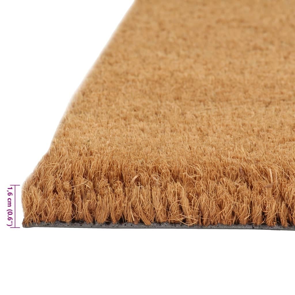 Fußmatte Natur aus Kokosfaser 40x60 cm getuftet rutschfest mit PVC-Unterseite wetterfest für Eingang, Tür, Flur, Balkon, Terrasse, Innen und Außenbereich sauber und saugfähig