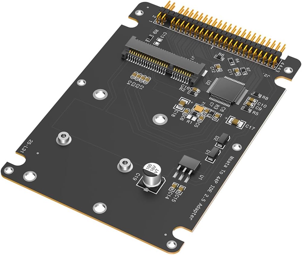 JMT 44-pin IDE ATA to M.2 NGFF Bkey/mSATA Adapter Card Support M.2 SATA Key B & Key B+M/Half+Full Size msata SSD (IDE ATA to mSATA)
